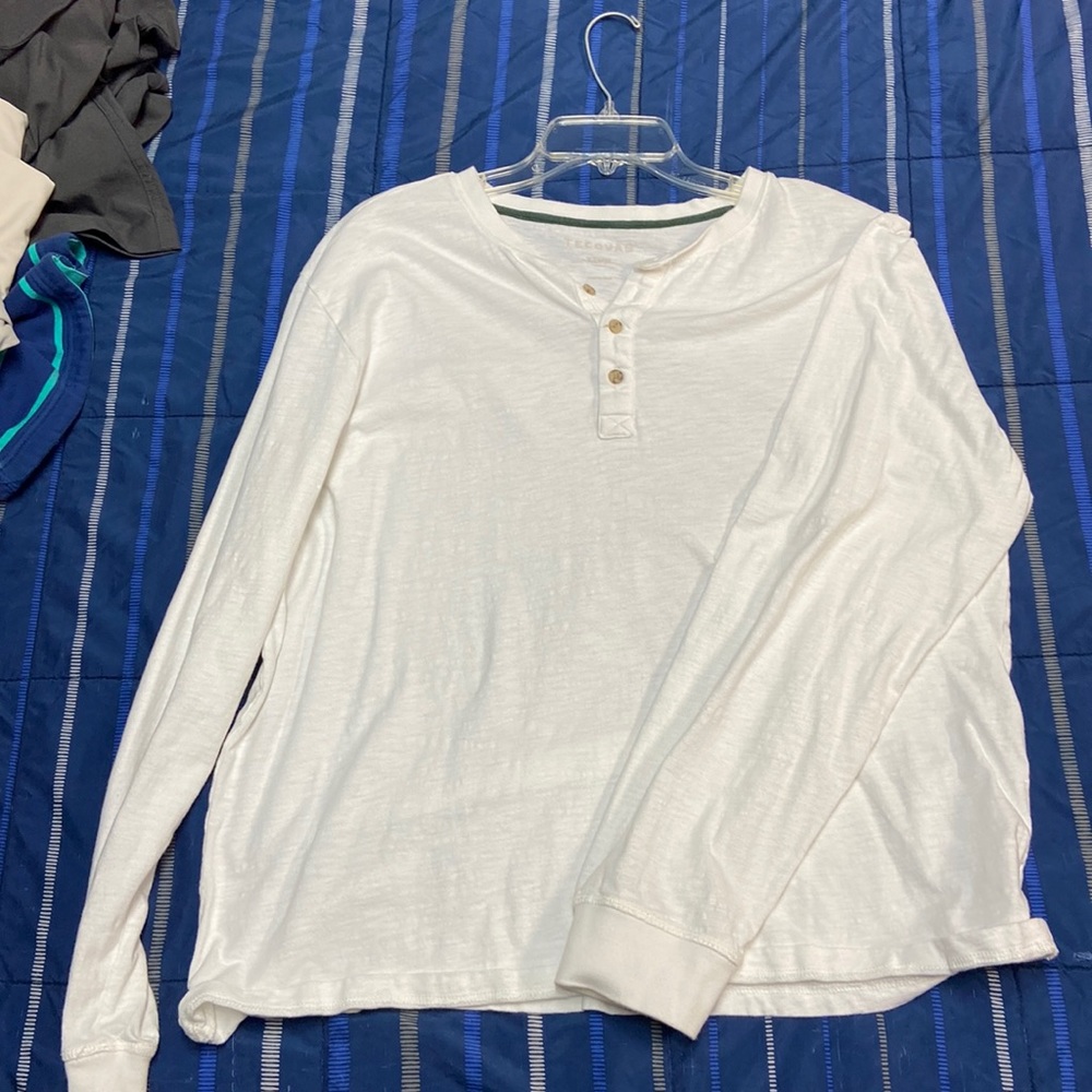 Mens White XL Tecovas Henley